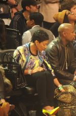 RIHANNA at NBA All-star Weekend at Barclays Center in New York