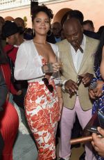 RIHANNA at Roc Nation Grammy Brunch in Beverly Hills
