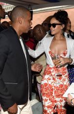 RIHANNA at Roc Nation Grammy Brunch in Beverly Hills