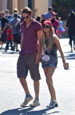 SARAH HYLAND and Dominic Sherwood Out Disneyland