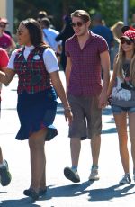 SARAH HYLAND and Dominic Sherwood Out Disneyland