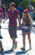 SARAH HYLAND and Dominic Sherwood Out Disneyland