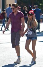 SARAH HYLAND and Dominic Sherwood Out Disneyland
