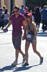 SARAH HYLAND and Dominic Sherwood Out Disneyland