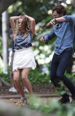 TERESA PALMER on the Set of 2:22 in Sydney