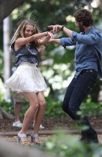 TERESA PALMER on the Set of 2:22 in Sydney