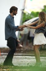 TERESA PALMER on the Set of 2:22 in Sydney