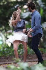 TERESA PALMER on the Set of 2:22 in Sydney