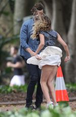 TERESA PALMER on the Set of 2:22 in Sydney