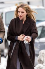 UMA THURMAN on the Set of The Slap in New York