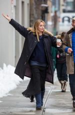 UMA THURMAN on the Set of The Slap in New York