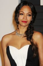 ZOE SALDANA at Vanity Fair Oscar Party in Hollywood