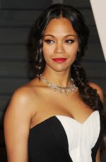 ZOE SALDANA at Vanity Fair Oscar Party in Hollywood