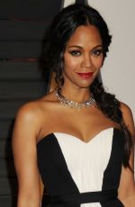 ZOE SALDANA at Vanity Fair Oscar Party in Hollywood