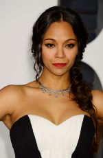 ZOE SALDANA at Vanity Fair Oscar Party in Hollywood