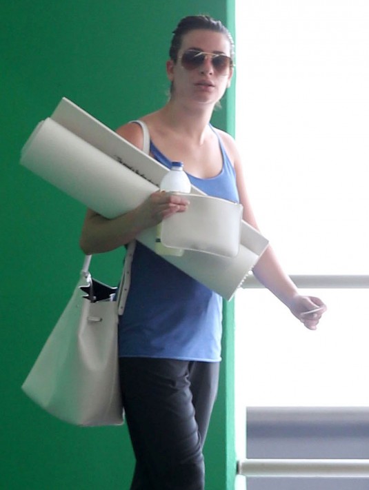 LEA MICHELE Leaves a Yoga Class