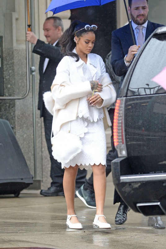 RIHANNA Out in New York