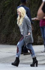 ABIGAIL BRESLIN on the Set of Scream Queen in New Orleans