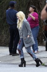 ABIGAIL BRESLIN on the Set of Scream Queen in New Orleans