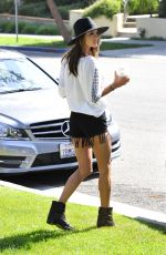 ALESSANDRA AMBROSIO in Shorts Out and About in Brentwood 0903