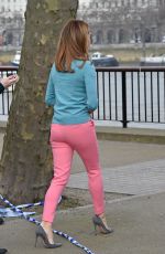 AMANDA HOLDEN on the Set of This Morning in London
