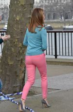 AMANDA HOLDEN on the Set of This Morning in London