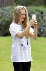 AMANDA SEYFRIED on the Set of a Photoshoot in Rome