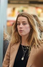 AMBER HEARD at Heathrow Airport in London