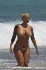 AMBER ROSE in Bikini on the Beach in Maui
