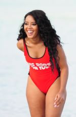 ANGELA SIMMONS in Swimsuit at a Beach in Miami
