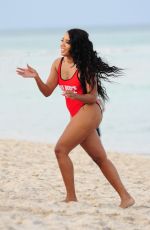 ANGELA SIMMONS in Swimsuit at a Beach in Miami