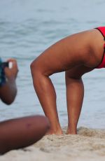 ANGELA SIMMONS in Swimsuit at a Beach in Miami