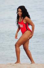 ANGELA SIMMONS in Swimsuit at a Beach in Miami