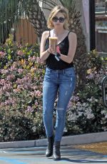 ASHLEY BENSON in Jeans Out for Coffee in West Hollywood