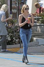 ASHLEY BENSON in Jeans Out for Coffee in West Hollywood