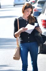 ASHLEY GREENE Leaves a Pet Clinic in Los Angeles