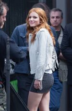 BELLA THORNE on the Set of Alvin and Chipminks: Road Trip in Georgia