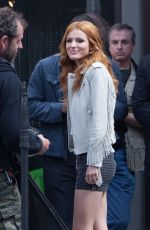 BELLA THORNE on the Set of Alvin and Chipminks: Road Trip in Georgia