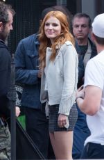 BELLA THORNE on the Set of Alvin and Chipminks: Road Trip in Georgia