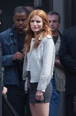 BELLA THORNE on the Set of Alvin and Chipminks: Road Trip in Georgia