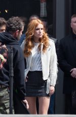 BELLA THORNE on the Set of Alvin and Chipminks: Road Trip in Georgia