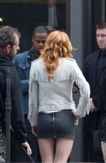 BELLA THORNE on the Set of Alvin and Chipminks: Road Trip in Georgia