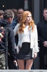 BELLA THORNE on the Set of Alvin and Chipminks: Road Trip in Georgia