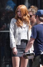 BELLA THORNE on the Set of Alvin and Chipminks: Road Trip in Georgia