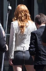 BELLA THORNE on the Set of Alvin and Chipminks: Road Trip in Georgia