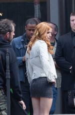 BELLA THORNE on the Set of Alvin and Chipminks: Road Trip in Georgia