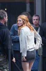 BELLA THORNE on the Set of Alvin and Chipminks: Road Trip in Georgia