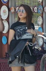 BRENDA SONG in Shorts Leaves Aroma Cafe in Los Angeles
