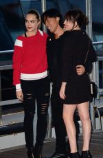 CARA DELEVINGNE and DAKOT JOHNSON Leaves Karl Lagerfeld’s Cruise with Karl Boat Party in New York