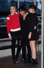CARA DELEVINGNE and DAKOT JOHNSON Leaves Karl Lagerfeld’s Cruise with Karl Boat Party in New York